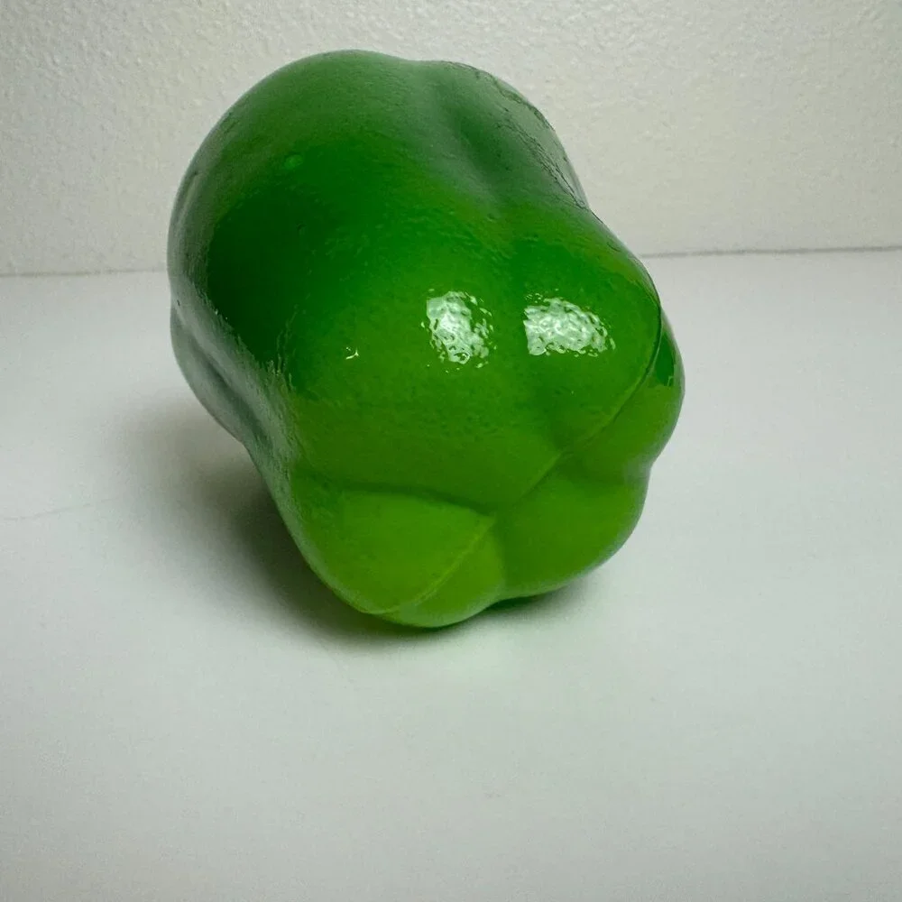 Blow Mold Art Glass Green Bell Pepper 6
